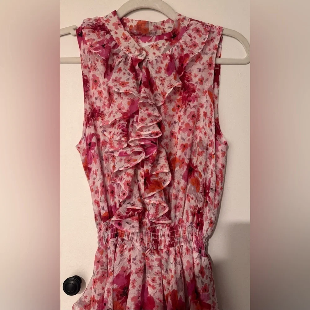 Misa Los Angeles Ilona Tiered Floral Print Dress Size Small